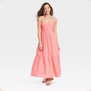 Coral Pink Maxi Dress